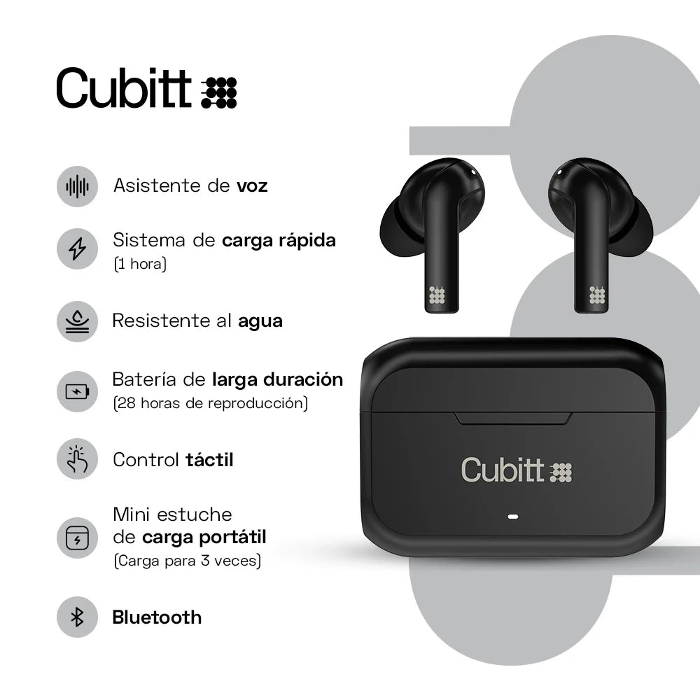 Audífonos Cubitt inalámbricos Wireless Earbuds Gen2 Cubitt Guatemala