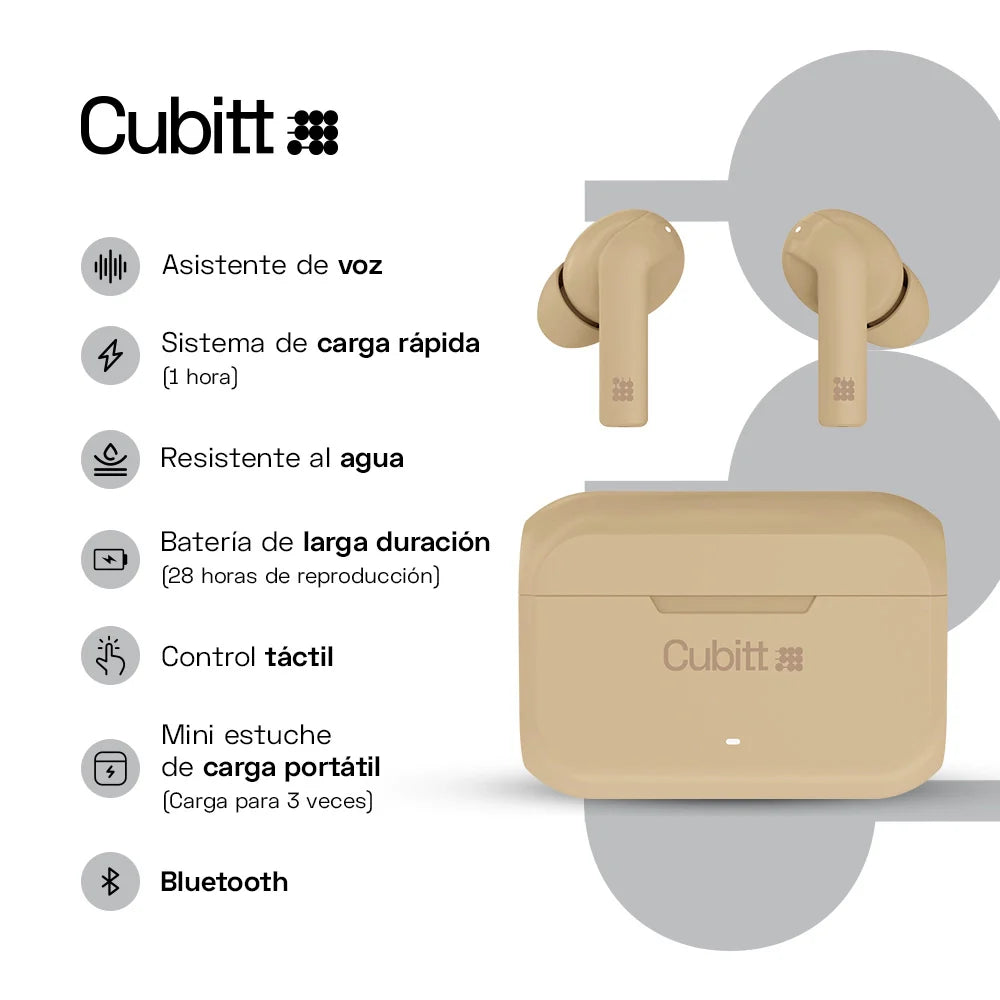 Audífonos Cubitt inalámbricos Wireless Earbuds Gen2 Cubitt Guatemala