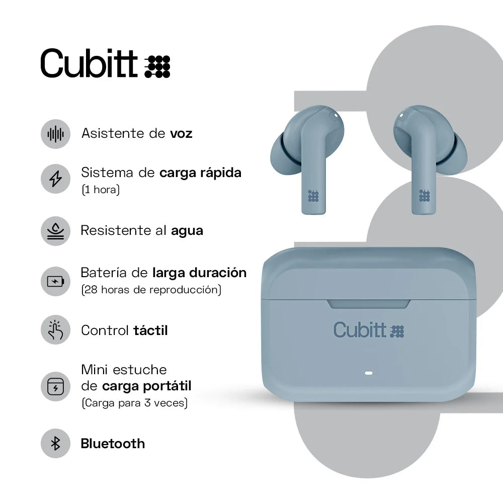 Audífonos Cubitt inalámbricos Wireless Earbuds Gen2 Cubitt Guatemala