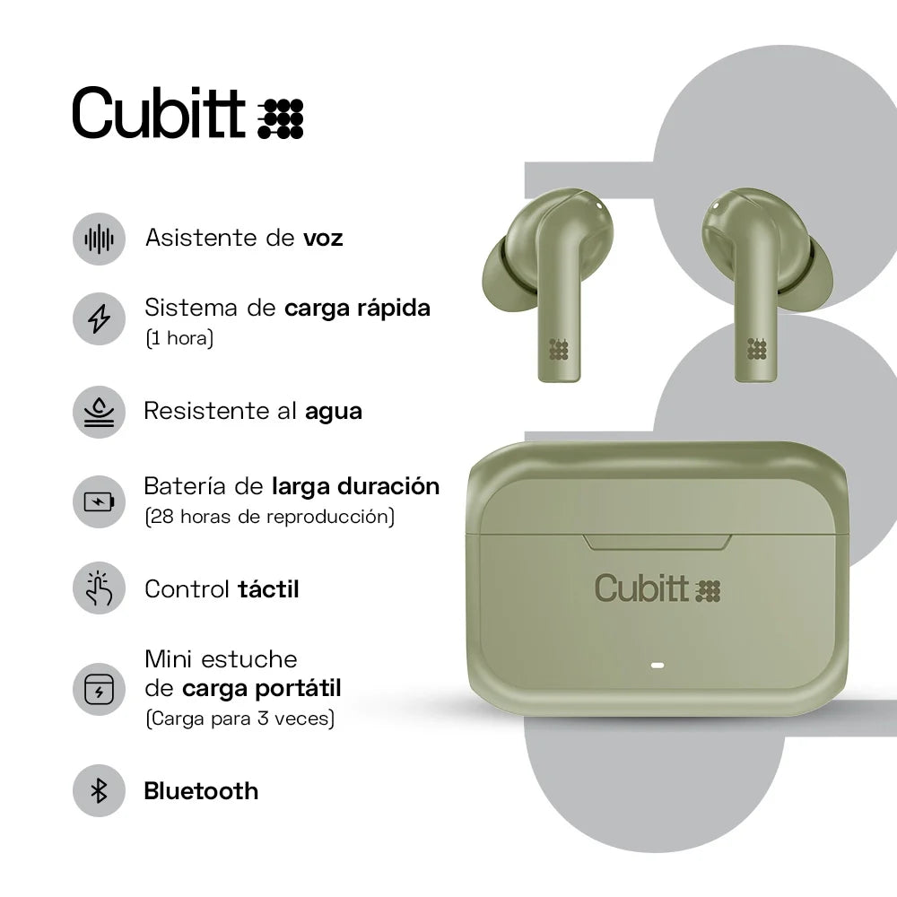 Audífonos Cubitt inalámbricos Wireless Earbuds Gen2 Cubitt Guatemala