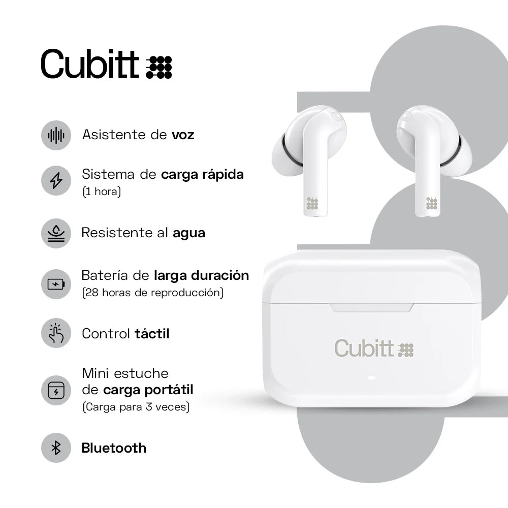 Audífonos Cubitt inalámbricos Wireless Earbuds Gen2 Cubitt Guatemala